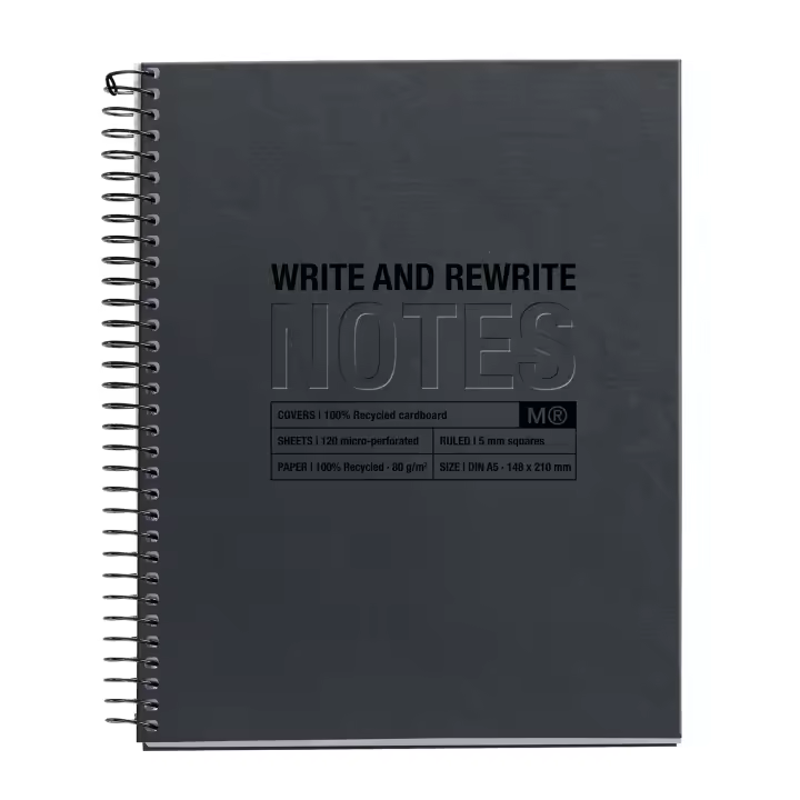 Notebook 4 A5 120 Cla Reciclado Black Just Black Miquelrius - 1