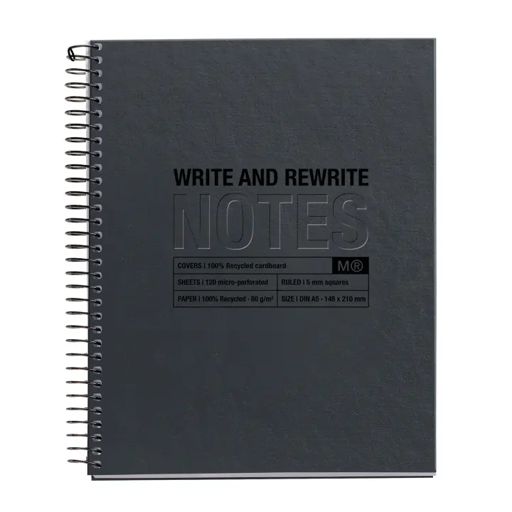 Notebook 4 A5 120 Cla Reciclado Black Just Black Miquelrius - 1