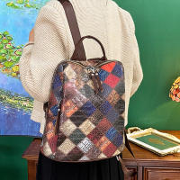 Mochila Mochila Vintage de de de retales para para mujer, morral cuero, viaje, mochilas escolares ad - details 24