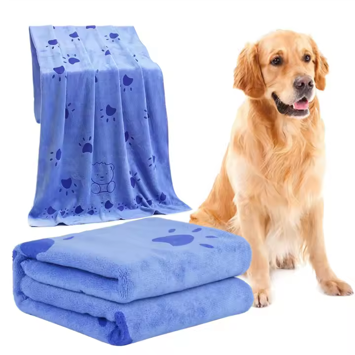 Toalla para perros, Toalla de baño para perros de secado rápido de microfibra, Toallas de secado para perros, Toalla de baño para perros ultra absorbente para perros y cachorros-azul - 1