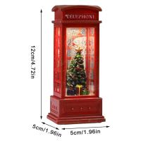 Decoraciones De Navidad Para Escritorio Teléfono Booth Iluminado Con Luces De Viento Y Cristal Regalos De Figuras Y Miniaturas Modernas - details 5