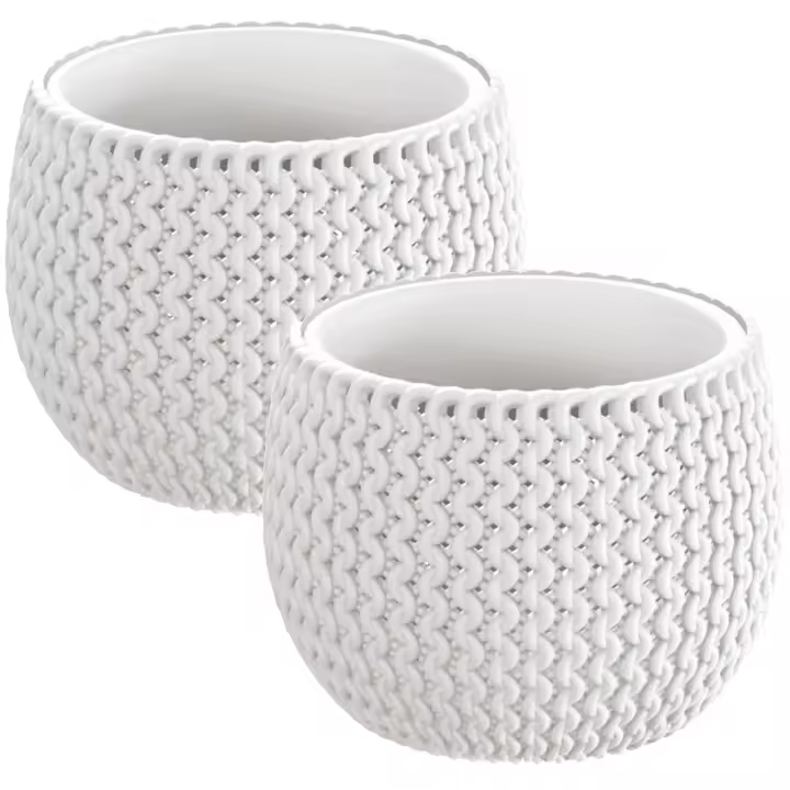 Wellhome Maceta Redonda Plástico Blanco 23.9cm Depósito Splofy Bowl - 1