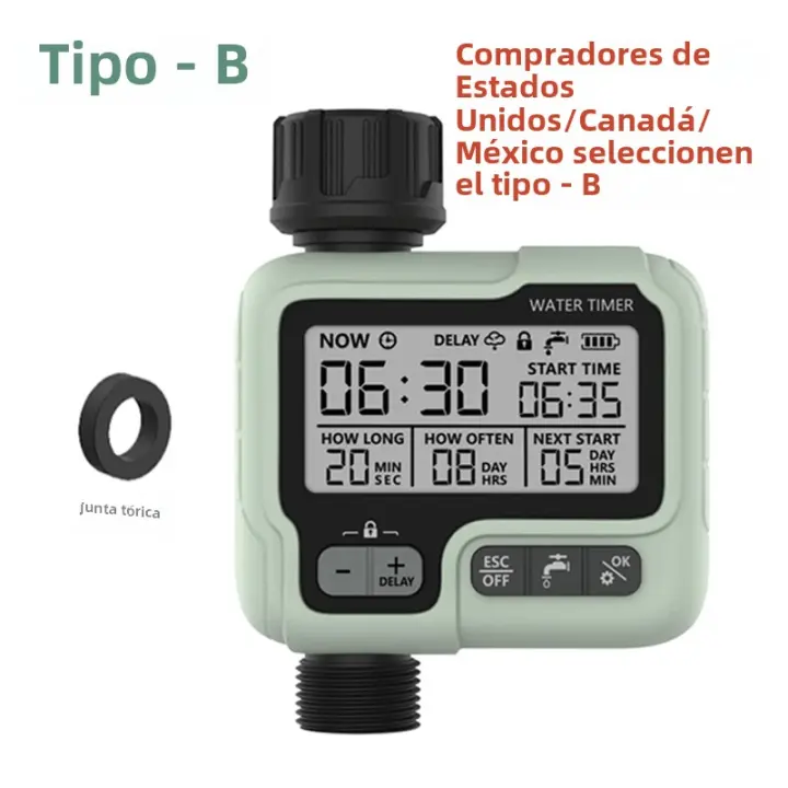 Eshico HCT-322 Timer De Agua Automático Para Jardín Máquina De Riego Digital Inteligente Con Válvula De Soplete Para Uso Exterior Ahorro De Agua Y Tiempo - 1