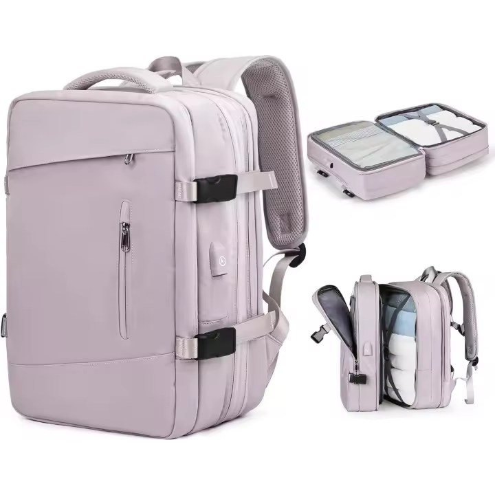 Mochila de Viaje en Cabina de Avión 45x33x22 Maleta de Cabina para Mujer Mochila pequeña Bolsa de Viaje Equipaje de Mano Bolsa de Cabina Mochila Impermeable para portátil para Hombre con USB - 1