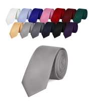 Corbata Gris Claro Unisex Elegante para Celebraciones y Eventos Slim - Ociodual - details 2