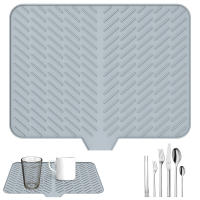 Alfombrilla De Secado De Platos Ultra Absorbente De Silicona No Esmerilada Secado Rápido Resistente Al Calor Para La Cocina Alfombrilla De Secado De Platos - details 0
