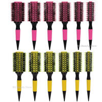 Peine Profesional De Madera Rosa Con Pelo De Jabalí Y Nylon 6 Piezas Herramienta De Peinado Para Cabello Conjunto De Cepillos Redondos - details 0