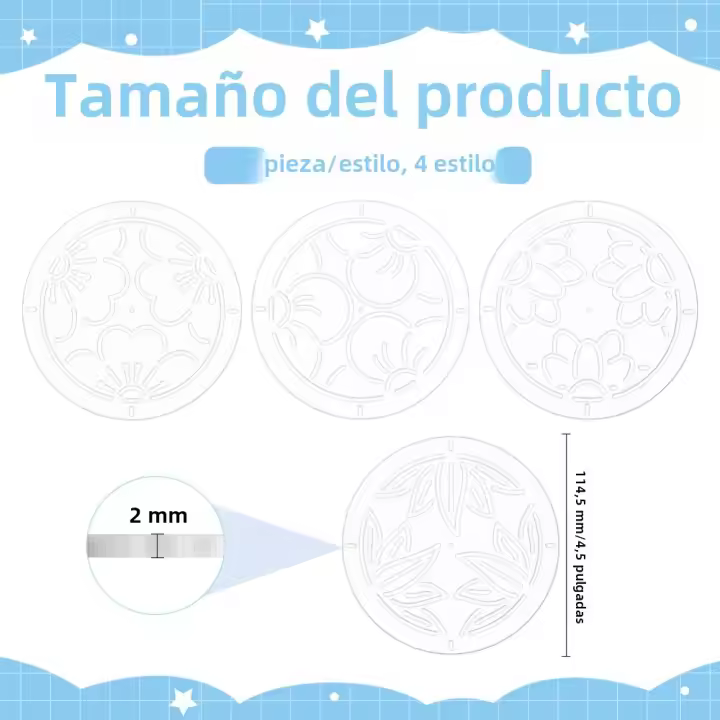 4PcsStencil Sashiko De Acrílico Para Bordado Y Costura Manual Plantilla De Línea Cruzada Herramienta De Bordado De 2.5mm De Grueso - 1