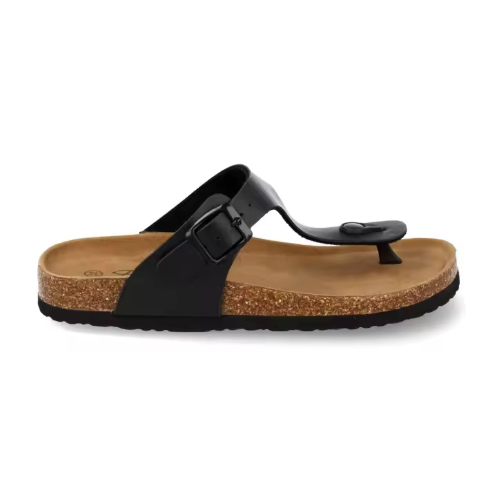 PuntoSalao Sandalias planas bio tipo esclava mujer color negro M-16 - 1