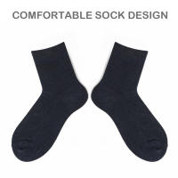 Aicasa Calcetines Algodón Hombre Mujer Medio Largo Pack 6-12 Pares Transpirables Verano Negocios Blanco Negro - details 0