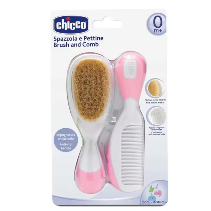 CHICCO KIT PEINE Y CEPILLO ROSA - 1