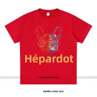 Camiseta Unisex De Algodón 100% Con Portratto De Perro De Rhinestone Y2K Estilo Callejero Brillante Casual Cuello Redondo Manga Corta - details 5