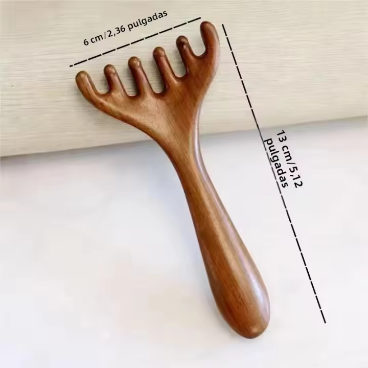 Peine De Masaje Meridiano Cuidado Capilar Conchas De Six-Claw Gua Sha Scraping Massajeador De Dientes Anchos Facial Y Corporal - 1