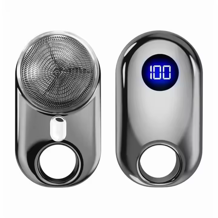 FGNS Mini Afeitadora, Mini Shaver USB con pantalla LED, Mini Afeitador Eléctrica Portátil, Afeitadora Seco Húmedo, Mini Afeitadora Eléctrica con lámpara de ambiente para hombres,  Para El Hogar, Coche, Viajes - 1