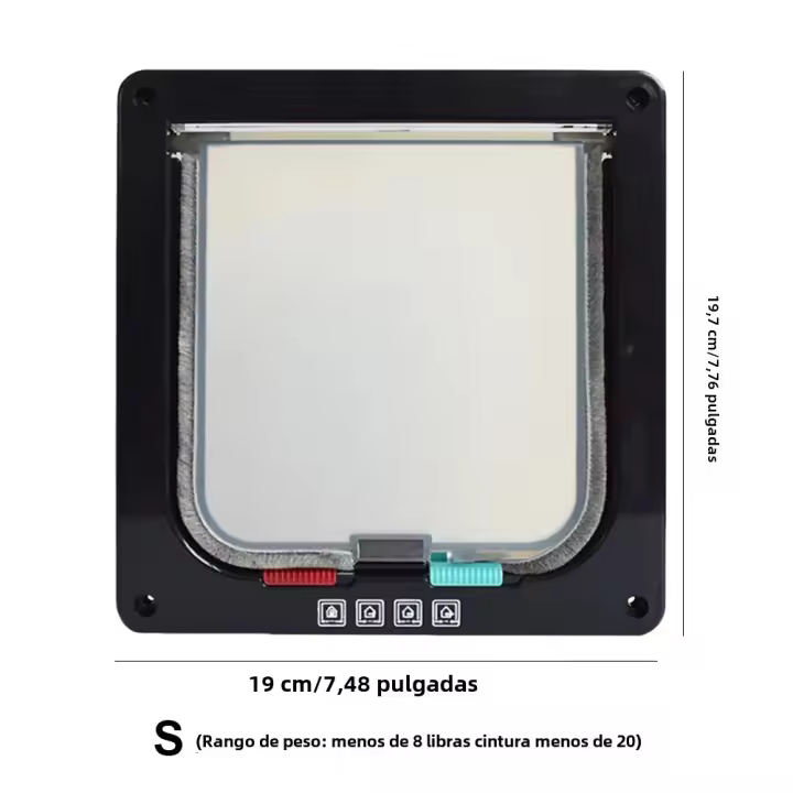 Puerta De Salida Para Perros Y Gatos Con Cerradura De Seguridad En 4 Direcciones Tamaño Transparente ABS Plástico Puerta Para Mascotas Seguridad Para Gatos Y Perros Pequeños - 1