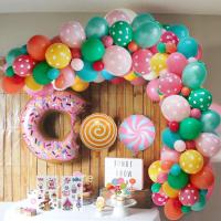 Decoraciones para fiestas de cumpleaños, dulces decoraciones para fiestas con pancartas de feliz cumpleaños, donas de caramelo, helado, globo de aluminio - details 1