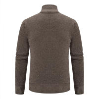 Chaqueta De Punto Para Hombre 2023 Cuello Erguido Gruesa Y Cálida Cardigan Suéter Casual Abierta Por Cremallera Manga Larga - details 6