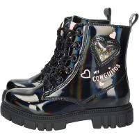 Botas Charol Corazón Negro - Conguitos - Botines militares para niñas - details 1