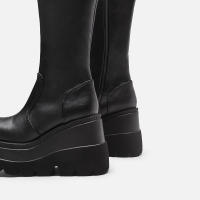 Botas De Mujer Invierno 2024 Con Tacón De Pendiente Alta Antideslizante Moda Grueso Comodidad Casual Estilo Gótico Cierre De Cremallera - details 8