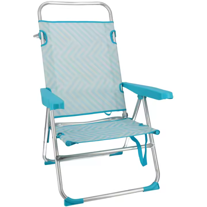 Gerimport Silla Aluminio Turquesa 5 Posiciones 50x64x100cm - Ligera y Resistente - 1
