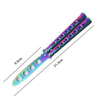 Cuchillo De Práctica Plegable Butterfly Knife Portátil De Acero Inoxidable Herramienta De Entrenamiento Para Juegos Al Aire Libre Sin Hoja - details 2