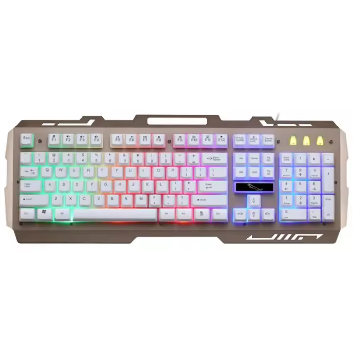 Teclado Mecánico G700 Impermeable Con Soporte Para Móvil Estilo De Negocios Luz Metálica Teclado De Juego USB 104 Teclas - 1