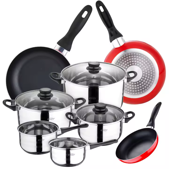 San Ignacio Juego de Batería de cocina de 8 piezas + 3 sartenes 16/20/24 cm SAN IGNACIO - 1