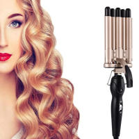 Estilizador De Pelo Ondulado Profesional LCD Para Salon Tourmaline 5 Barbies Rizador De Pelo Dual Voltaje Curling Iron - details 0