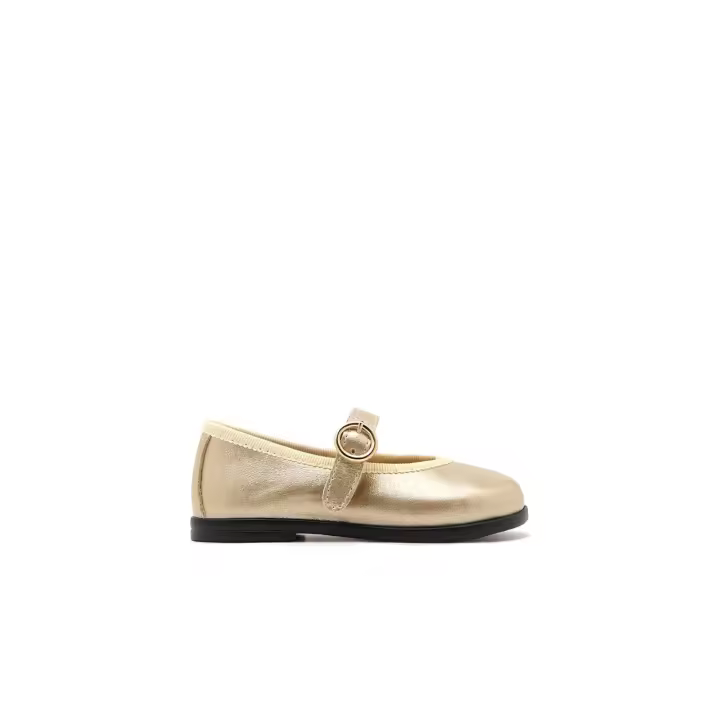Conguitos - Zapatos de tacón bajo infantiles elegantes (Beige / Talla 22) - 1