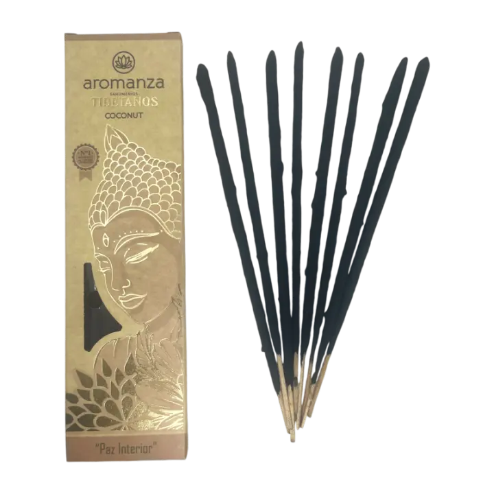 Incienso Tibetano Coco Paz Interior Inciensos Aromanza Argentina - Sahumerio artesanal 8 varillas extra gruesas - 1