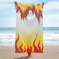 Toalla De Baño Demon Slayer Anime Absorbente Y Secado Rápido Algodón Puro Estilo De Playa Tamaño Rectangular Para Deporte Y Viaje - details 8
