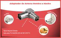 Banner - Adaptador antena coaxial macho - hembra en angulo recto