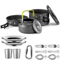 Juego De Cocina Para Camping LISM Para 2-3 Personas Sello Antigoteado Con Vaso De Té Aluminio Plegable Para Picnic Al Aire Libre - details 21