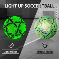 1 Pc Balón De Fútbol LED Reflectante Para Entrenamiento Adultos Material PVC Luminoso Y Fluorescente Sin Inflar - details 1