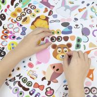 Juego Educativo Para Niños Y Niñas De 12 Hojas Puzles DIY De Animales Faces Divertidos Y Educativos Regalos Para Niños - details 1