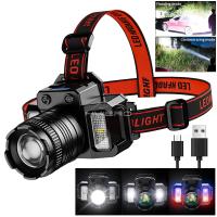 Linterna Frontal Recargable Con Sensor LED COB Chip Zoom Super Brillante Impermeable Para Pesca Camping Caza Advertencia - details 0