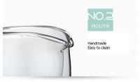 Taza De Té Chino Arshen Hecha a Mano 200ml De Vidrio Resistente Al Calor Con Doble Capa Para Café Y Té Con Aislamiento De Calor - details 4