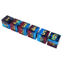 Set De 6 Poliedros Exquisitos En Resina Multicolor Retro Para Juegos De Mesa DND RPG TRPG Juguete Portátil Para Fiestas - details 3