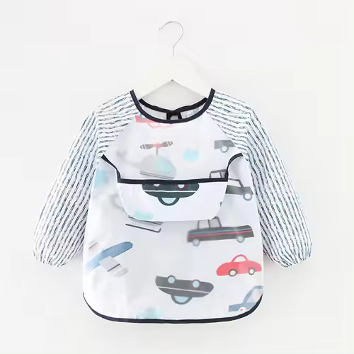 Bebé Bibs Impermeables Con Mangas Largas Para Bebés Recién Nacidos Disfraz Inverso Ropa Protectora De Alimentación Para 0-2 Años Indumentaria Infantil Unisex Estilo Moda - 1