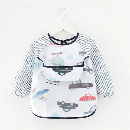 Bebé Bibs Impermeables Con Mangas Largas Para Bebés Recién Nacidos Disfraz Inverso Ropa Protectora De Alimentación Para 0-2 Años Indumentaria Infantil Unisex Estilo Moda - 1