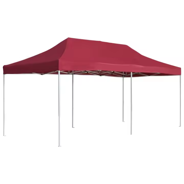vidaXL Carpa plegable profesional de aluminio rojo vino tinto 6x3m - 1