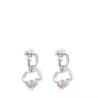 Pendientes de Oso Hueco de Plata de Ley 925, pendientes de moda personalizados, pendientes de mujer con incrustación de Perlas - details 11