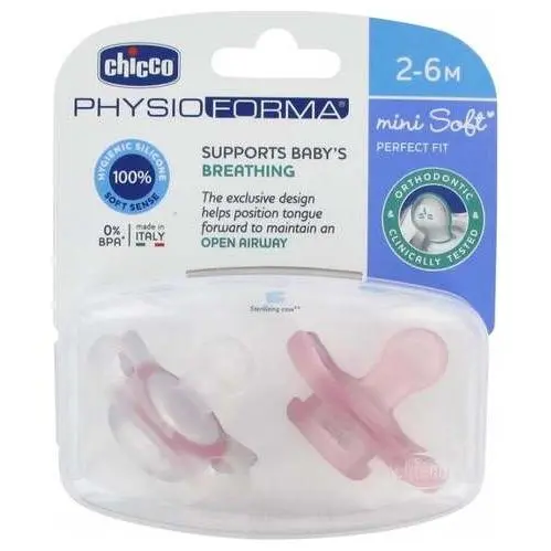 Chicco Physio Mini Soft Chupete De Silicona Rosa 2U - 1