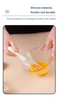 Set De 3 Piezas Para Hornear Herramientas De Cocina De Silicona Resistente Al Calor Espátula Para Crema Batidor De Huevo Cepillo De Grasa Para Pastelería Y Repostería - details 3