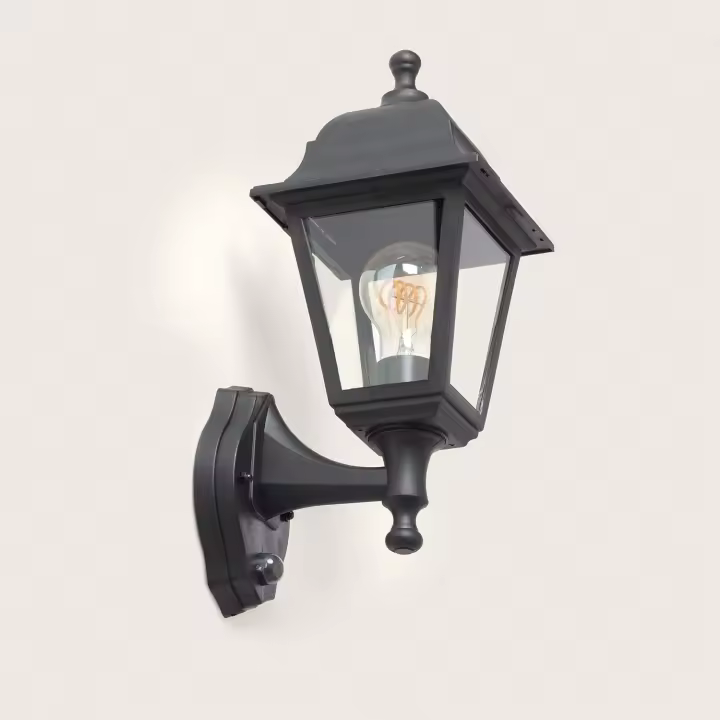 Ledkia Lámpara de Pared Exterior PC y Cristal Black Sennen Negro - 1