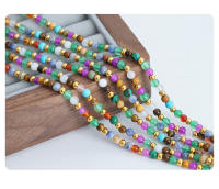 Nuevo Sentido de alto nivel de estil étnico Bohemio Piedra natural Colores combinados pulsera hecha a mano de cuentas Mujer Cien con accesorios - details 7