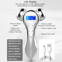Masajeador Facial 4D EMS Microcorriente Vibración V Lifting Dispositivo De Cuidado De La Piel Para Cuello Ojos Corporal Herramienta De Belleza Metal USB - details 6
