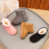 Botas De Nieve Para Niños Estilo Conciso De Peluche Sólido Color Unisex Botas Cortas Invierno Antideslizantes Tallas 23-36 - details 2