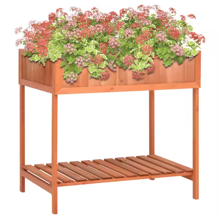 vidaXL Jardinera huerto madera maciza de abeto 80x60x80 cm - 1