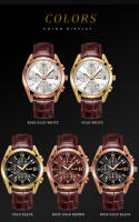 Reloj De Pulsera Deportivo Para Hombre POSHI Nueva Moda 2023 Con Correa De Cuero Lujo Movimiento Cuarzo Impermeable Y Calendario - details 7